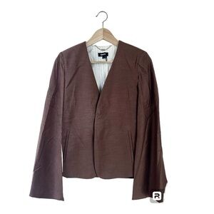 DKNY XS Brown cape jacket, shoulder pads,